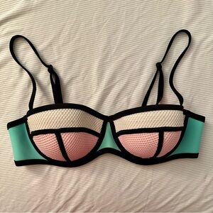 Triangl Color Block Neoprene Bikini Top